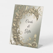 Elegante, moderne und dekorative Tabletop-Zeichen Sockelschild (Vorderseite)