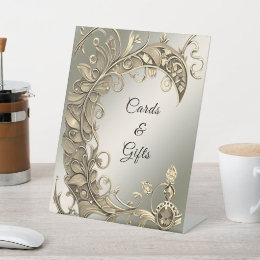 Elegante, moderne und dekorative Tabletop-Zeichen Sockelschild (In SItu)