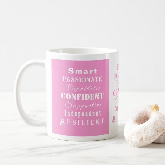 Elegante, moderne und inspirierende Großfrauen ros Kaffeetasse (Mit Donut)
