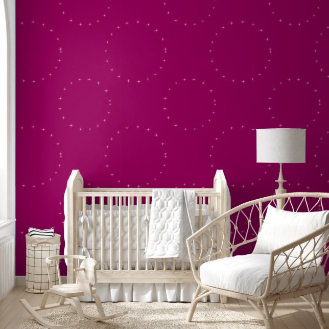 elegante, moderne und stilvolle Pink Starry Night Tapete (Kinder)