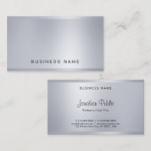Elegante moderne Unternehmen Glamour Silver Schlic Visitenkarte (Vorne/Hinten)