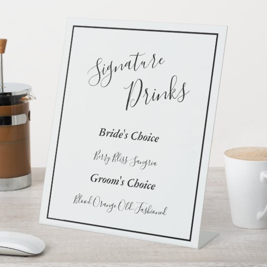 Elegante moderne Unterschrift für Getränke für Hoc Sockelschild (In Situ)