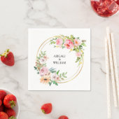 Elegante Moderne Vegetation Blush Pink Blumenzehen Serviette (Beispiel)