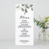 Elegante Moderne Vegetation Taufe 4x9 Flachkarte Menükarte (Stehend Vorderseite)