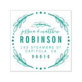 Elegante Moderne Verheiratete Rücksendeadresse Permastempel (Design)