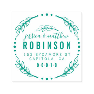 Elegante Moderne Verheiratete Rücksendeadresse Permastempel