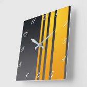 Elegante, moderne, vertikale gelbe Linien, dunkelg Quadratische Wanduhr (Winkel)