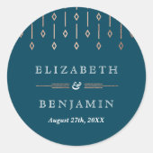 Elegante Moderne, Vintage Aquamarine Rose Runder Aufkleber (Vorderseite)