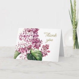 Elegante Moderne Vintage botanische Lilac Vielen D Dankeskarte