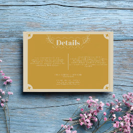 Elegante Moderne Vintage Details Einschlusskarte Begleitkarte