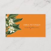 Elegante moderne, Vintage Orangenblüten Visitenkarte (Vorderseite)