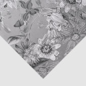 Elegante moderne Vintage Passion Blume Silver Gray Seidenpapier (Detail)