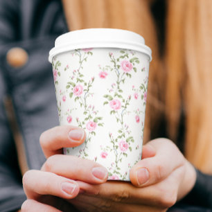 Elegante Moderne Vintage Rose Pappbecher