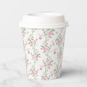 Elegante Moderne Vintage Rose Pappbecher (Rückseite)