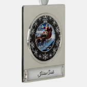 Elegante Moderne Vintage Weihnachten Banner-Ornament Silber (Rechts)