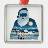 Elegante Moderne Vintage Weihnachten Ornament Aus Metall (Vorne)