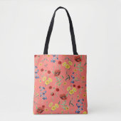 Elegante Moderne Vintage Wildblumen Coral Pink Tasche (Vorderseite)