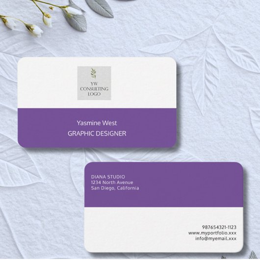 Elegante moderne violette Visitenkarte