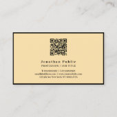 Elegante moderne Vorlage QR Code Schwarz und Gold Visitenkarte (Rückseite)