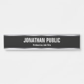 Elegante moderne Vorlage Schwarz und Silber indivi Türschild (Vorderseite )