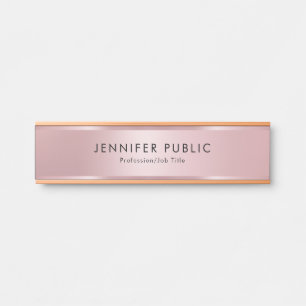 Elegante moderne Vorlage Trendiger Glamour Roségol Türschild