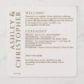 Elegante moderne Walnut Brown Wedding Programm (Vorderseite)