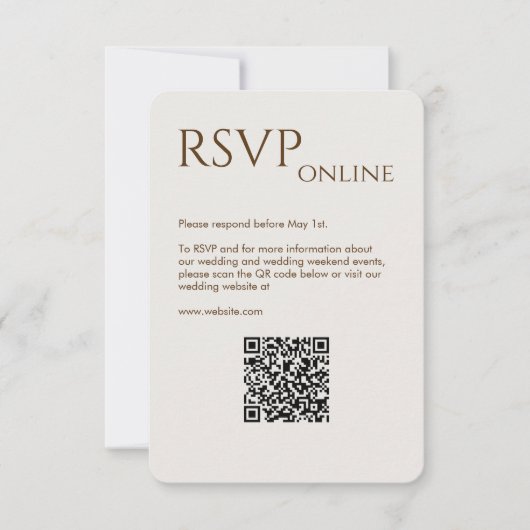 Elegante moderne Walnut Brown Wedding RSVP Karte (Vorderseite)