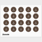Elegante moderne Walnut Brown Wedding Runder Aufkleber (Blatt)