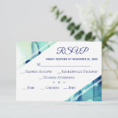 *~* Elegante Moderne Wasserfarbe Aquamarine UAWG H RSVP Karte (Stehend Vorderseite)