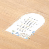 Elegante Moderne Wasserfarbe Blaue Engel Taufe Acryleinladungen (Ablage )