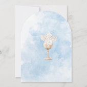 Elegante Moderne Wasserfarbe Blaue Engel Taufe Einladung (Rückseite)