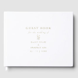 Elegante moderne Wasserfarbe-Daisy-Schrift Gästebuch