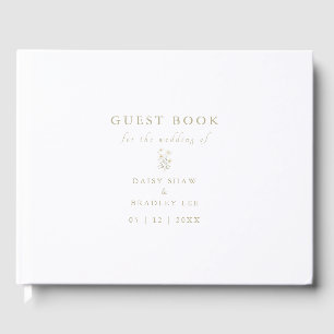 Elegante moderne Wasserfarbe-Daisy-Schrift Gästebuch