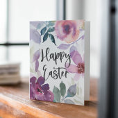 Elegante Moderne Wasserfarbe Flora Fröhliche Oster Karte