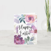 Elegante Moderne Wasserfarbe Flora Fröhliche Oster Karte (Vorderseite)