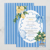 Elegante Moderne Wasserfarbe Hauptpresse Brautschi Einladung (Vorne/Hinten)