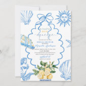 Elegante Moderne Wasserfarbe Hauptpresse Brautschi Einladung (Vorderseite)