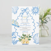 Elegante Moderne Wasserfarbe Hauptpresse Brautschi Einladung (Stehend Vorderseite)