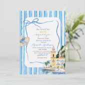 Elegante Moderne Wasserfarbe Hauptpresse Brautschi Einladung (Stehend Vorderseite)