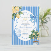 Elegante Moderne Wasserfarbe Hauptpresse Brautschi Einladung (Stehend Vorderseite)