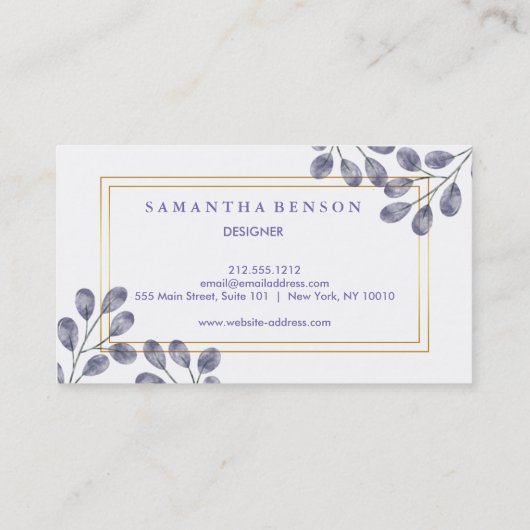 Elegante Moderne Wasserfarbe Visitenkarte (Rückseite)