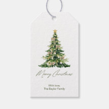 Elegante moderne Wasserfarbe-Weihnachtsbaumschleif