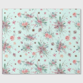 Elegante Moderne Wasserfarbe Wintermuster Weihnach Geschenkpapier (Flach)