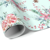 Elegante Moderne Wasserfarbe Wintermuster Weihnach Geschenkpapier (Rolleneckpunkt)