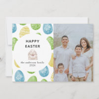 Elegante moderne Wasserfarbeier Frohe Ostern Foto