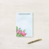 Elegante Moderne Wasserfarben Rosa Blüten Post-it Klebezettel (Auf Schreibtisch)