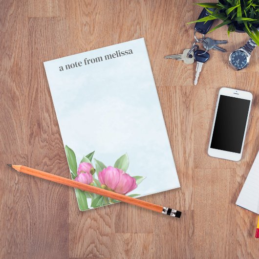 Elegante Moderne Wasserfarben Rosa Blüten Post-it Klebezettel