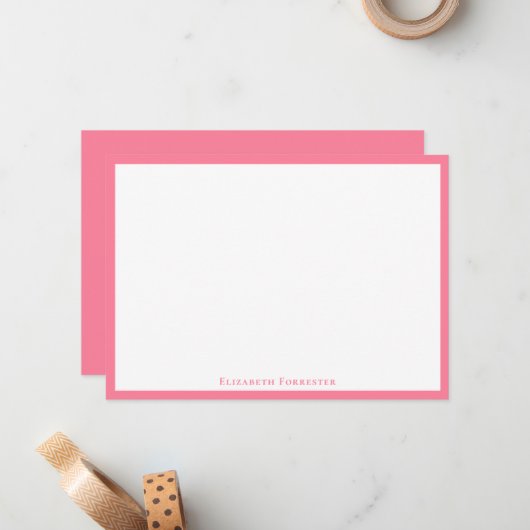 Elegante moderne Watermelon Border Flat Note Card Mitteilungskarte (Vorderseite/Rückseite Beispiel)