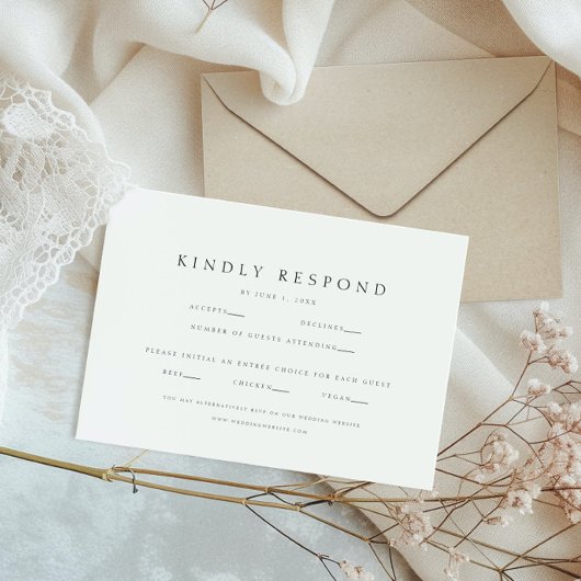 Elegante moderne Website Wedding RSVP Karte