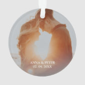Elegante moderne Weihnachten als Herr. & Frau Foto Ornament (Rückseite)